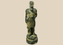 Antique bronze classical male figure with toga and bearded philosopher style