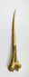 Full-length view of New Guinea human humerus bone dagger with tapered point and painted geometric motifs