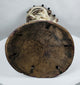 Carved wooden Nigerian Janus dance crest displaying ancestral symbolism, painted details, and ceremonial craftsmanship.