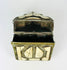 Authentic Moroccan Berber brass amulet box with bone inlay, Islamic devotional artifact, 1800s.