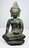 Front view of a Lan Na bronze Buddha seated in the earth-touching gesture