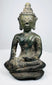 Front view of a Lan Na bronze Buddha seated in the earth-touching gesture
