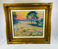 20th century Canadian landscape painting depicting Black Rock on the Bay of Fundy, oil on panel