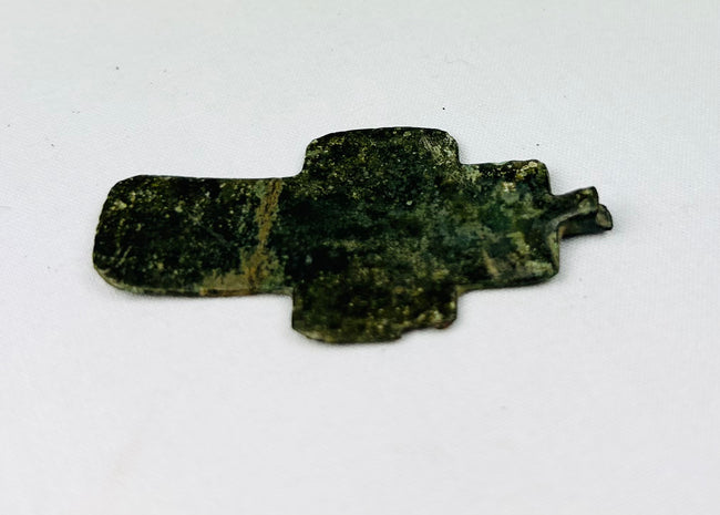 Historic Russian copper alloy Orthodox cross with “Save and Protect” style inscriptions, partial enamel loss, deep aged surface.