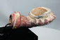 Moulded terracotta tobacco bowl with floral profile and archaeological patina