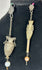 Antique Chinese silver suspended personal ornament with vessel-form pendant and bead terminal, circa 1900