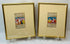 Antique Persian manuscript paintings with courtly scenes and calligraphy panels