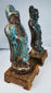 Pair of antique Chinese devotional or funerary figures in fahua-style glazes