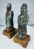 Antique Chinese glazed attendant figures holding ritual or official objects