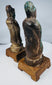 Chinese glazed ceramic attendants with expressive faces and modeled garment folds