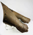 Close-up of articulation and engravings on Gothic-style steel gauntlets.