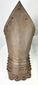 Pair of historic-style gauntlets with weathered metalwork and Gothic decorative elements.