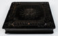Closed antique photographic Union case showing dark molded exterior, decorative border, and period hardware