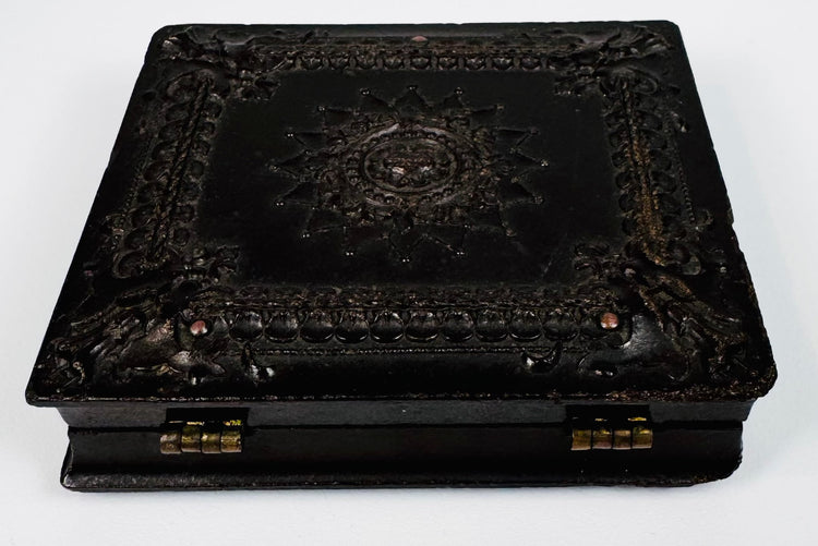Mid-19th-century molded Union case highlighting detailed relief decoration and original protective construction