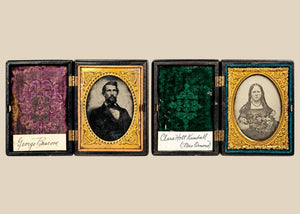 Pair of Identified Victorian Cased Portraits | George Bascom & Clara Holt Kimball | Circa 1855 – 1865