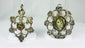 Antique European silver filigree religious pendant Christ medallion