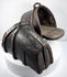 Antique Iberian hooded cavalry stirrups with hand-forged iron and wooden footplates