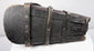 Rear view of Iberian box stirrup showing iron spine reinforcement and suspension eye
