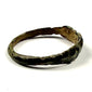 Ancient Roman Byzantine bronze jewelry with incised geometric decoration and archaeological patina