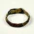 Late Roman bronze ring with broad decorated bezel and olive-green archaeological patina