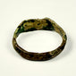 Late Roman bronze ring with broad decorated bezel and olive-green archaeological patina