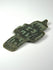 Antique Russian Old Believer cross pendant cast in copper-alloy with surviving green enamel and deeply aged mineral patina.