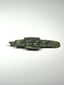 Early 19th century Russian Orthodox wearable cross with worn top suspension lug, dark patina, and traces of original enamel.