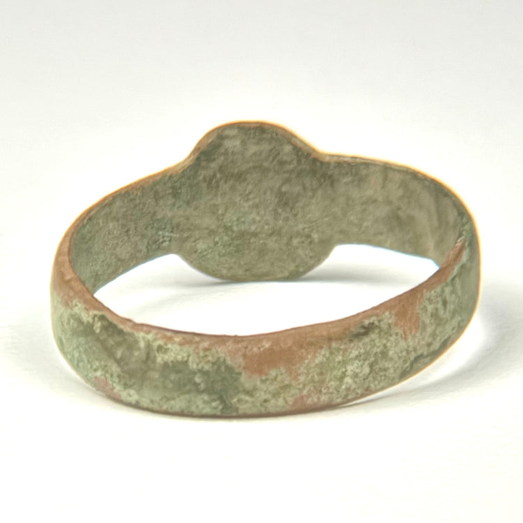 Ancient Roman Bronze Finger Ring with Plain Circular Bezel | 2nd–4th Century CE