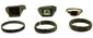 Six ancient bronze finger rings including square bezel, inset, round bezel and plain band forms from the Roman and Byzantine periods