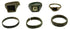 Collection of six Roman and Early Byzantine bronze rings arranged together showing varied archaeological jewelry styles
