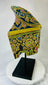 Polychrome Thai ceramic tile with vibrant multicolored patterns