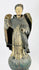 Antique Colonial Latin American polychrome wooden angel with gilded wings and orb base