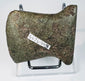 Side view of a Pre-Columbian Ecuadorian or Peruvian stone axe with distinctive hafting notch and thick ground-stone profile.
