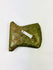 Authentic Andean ground-stone axe with beveled edge and side notches, Pre-Columbian 500–1500 CE.