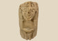 Pre-Columbian carved stone idol from West Mexico or Andean Highlands, circa 500–1000 CE, hand-carved volcanic stone or sandstone, stylized anthropomorphic features with almond-shaped eyes and geometric body, compact ritual or domestic shrine figure