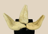 Pre-Columbian ceramic fragments with carved grooves mounted for display