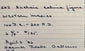 Original handwritten McMillan Collection inventory notes documenting the second Ancient Pre-Columbian Colima Gingerbread terracotta figure, including acquisition, dating, and collection records