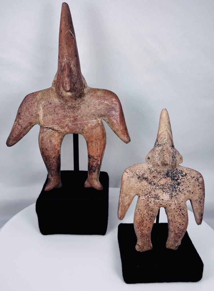 Reverse view of Ancient Colima Gingerbread figures showing sculptural form and preservation
