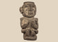Pre-Columbian Guerrero stone anthropomorphic figure carved from dark volcanic stone