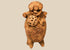 Pre-Columbian Maya terracotta figural rattle with perforated ceremonial object, circa 600–900 CE