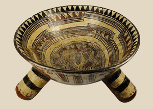 Pre-Columbian | Nicoya | Polychrome Rattle Tripod Bowl with Geometric Motifs | Costa Rica | Circa 800–1200 CE
