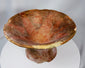 Pre-Columbian ceremonial bowl with flared basin, hollow pedestal foot, and hand-painted geometric patterns.
