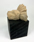 Mesoamerican ritual stone fragment depicting a fierce animal with stylized mane or crest