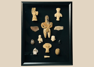 Pre-Columbian | Terracotta Idols, Stone Tools & Amulets | 13-Piece Display Set | Circa 300 BCE – 900 CE