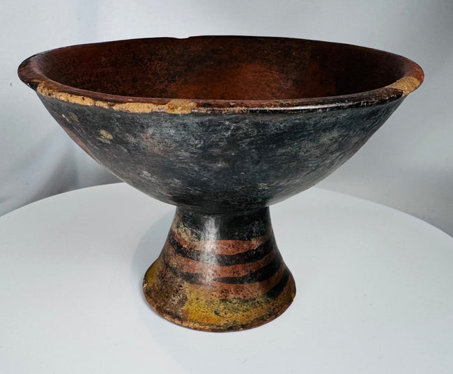 Pre-Columbian | Terracotta Pedestal Vessel with Geometric Motifs | Circa 500 BCE–1200 CE