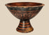 Pre-Columbian terracotta pedestal bowl with geometric painted decoration, circa 500 BCE–1200 CE