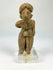 Pre-Columbian West Mexican terracotta standing figure with turban-style headdress, circa 300 BCE–500 CE, mounted on acrylic base