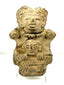 Pre-Columbian Veracruz dual-figure ceramic effigy with stacked figures and textured headdress