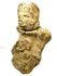 Veracruz ancient pottery profile showing rough clay texture and dark weathering spots