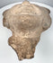 Veracruz Sonriente smiling face sculpture with weave-like motifs across the ceremonial headdress
